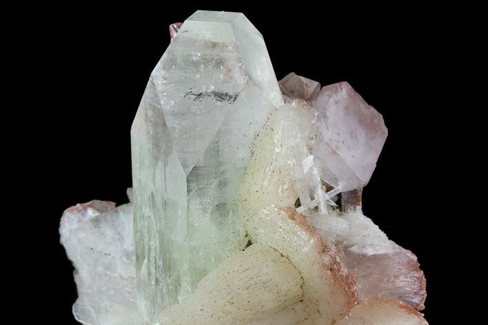 Zoned Apophyllite Crystals With Stilbite - India #72088